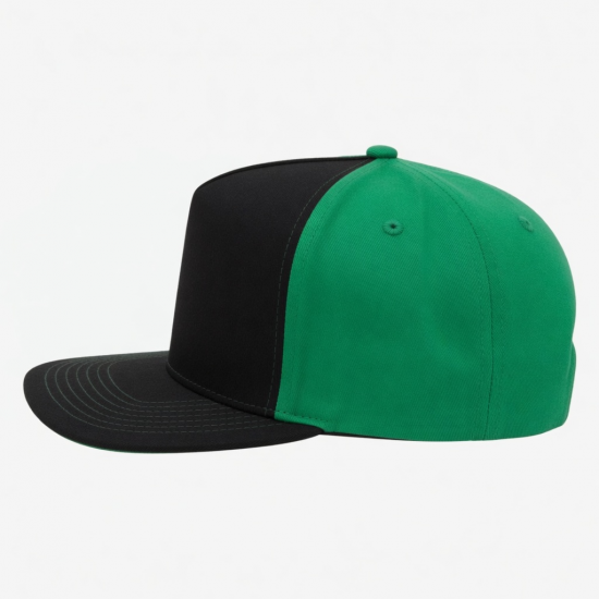 Black Green 5 Panel Snapback Baseball Cap Hat