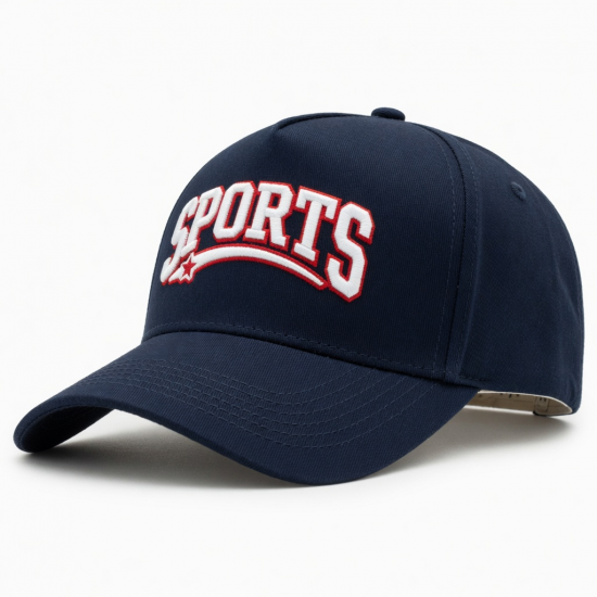 Classic Sports Hats 5 Panel 3D Embroidery Cotton Baseball Cap