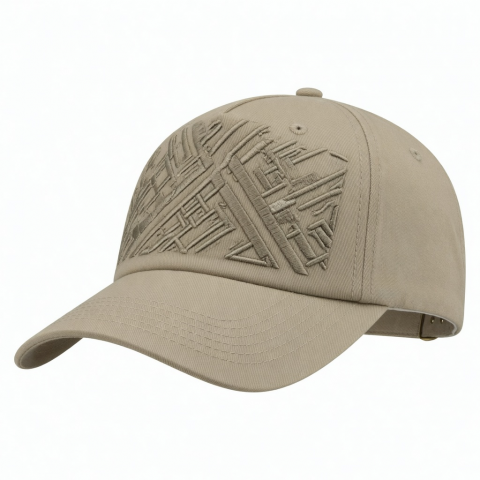 5 Panel Cotton Baseball Cap 3D Raised Embroidery Tone Hats