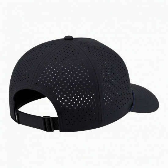 Panel Unisex Golf Hat Polyester Nylon Waterproof Rope Laser Perforated
