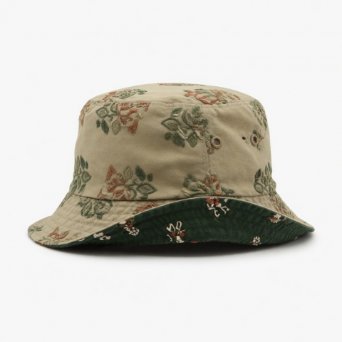 Reversible Embroidered Bucket Hats Cotton