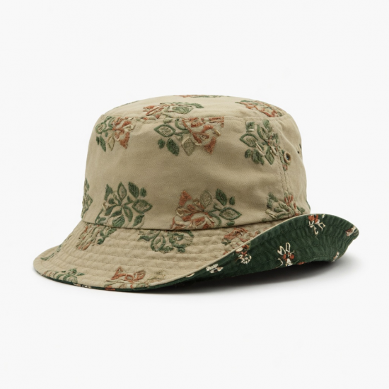 Reversible Embroidered Bucket Hats Cotton