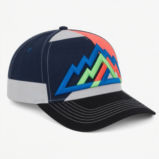 3D Embroidery Cotton Running Sports Tone 5 Panel Baseball Cap Hats