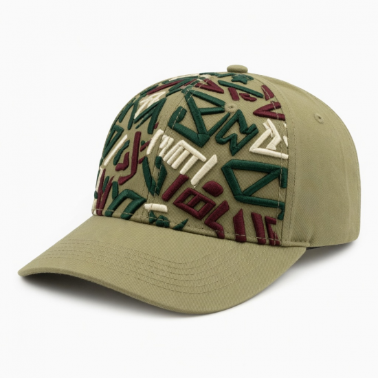 Hip Hop Embroidered Khaki Baseball Hat Sports 3D Embroidery Hat 5 Panel Baseball Caps