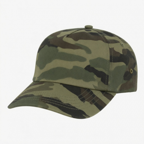 Cotton Camo 5 Panel Unstructured Dad Hat Embroidery Hats Vintage Camouflage Baseball Cap