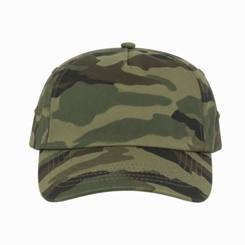 Cotton Camo 5 Panel Unstructured Dad Hat Embroidery Hats Vintage Camouflage Baseball Cap