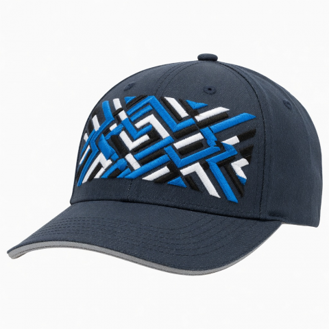 Laser Waterproof Polyester Denim Baseball Cap 3D Embroidery
