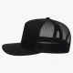 Unisex Trucker Cap Solid Black Mesh Adjustable Casual Outdoor Hat Summer Breathable