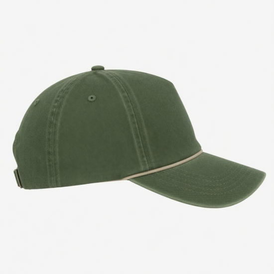 5 Panel Hat Outdoor Embroidery Cap Vintage Green Baseball Hat